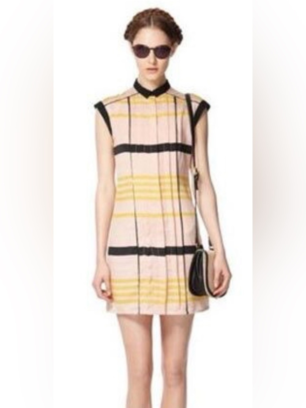 Jason Wu Striped Shift Dress in Pale Pink and Yellow | XS